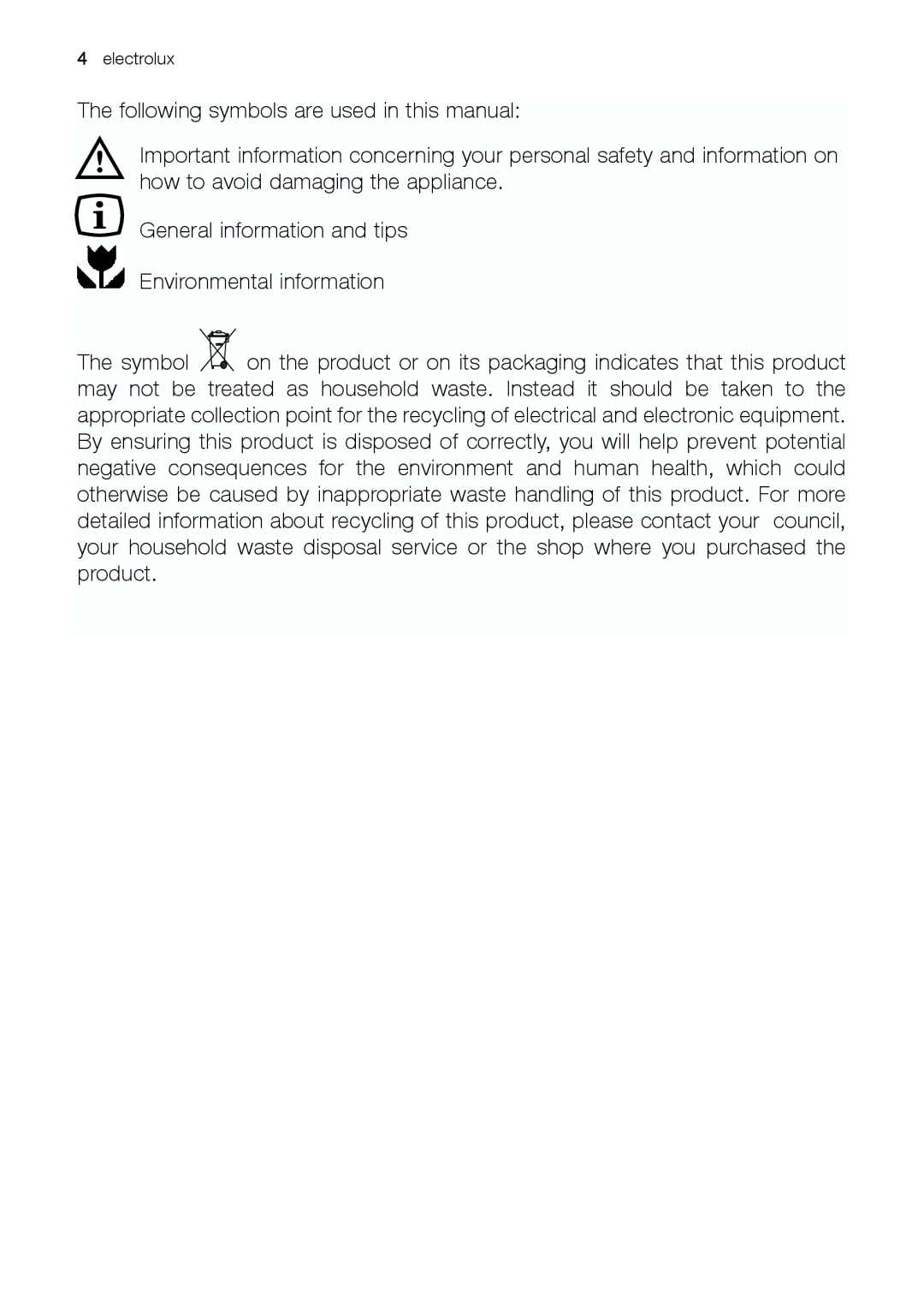 Electrolux U30426 manual Electrolux 