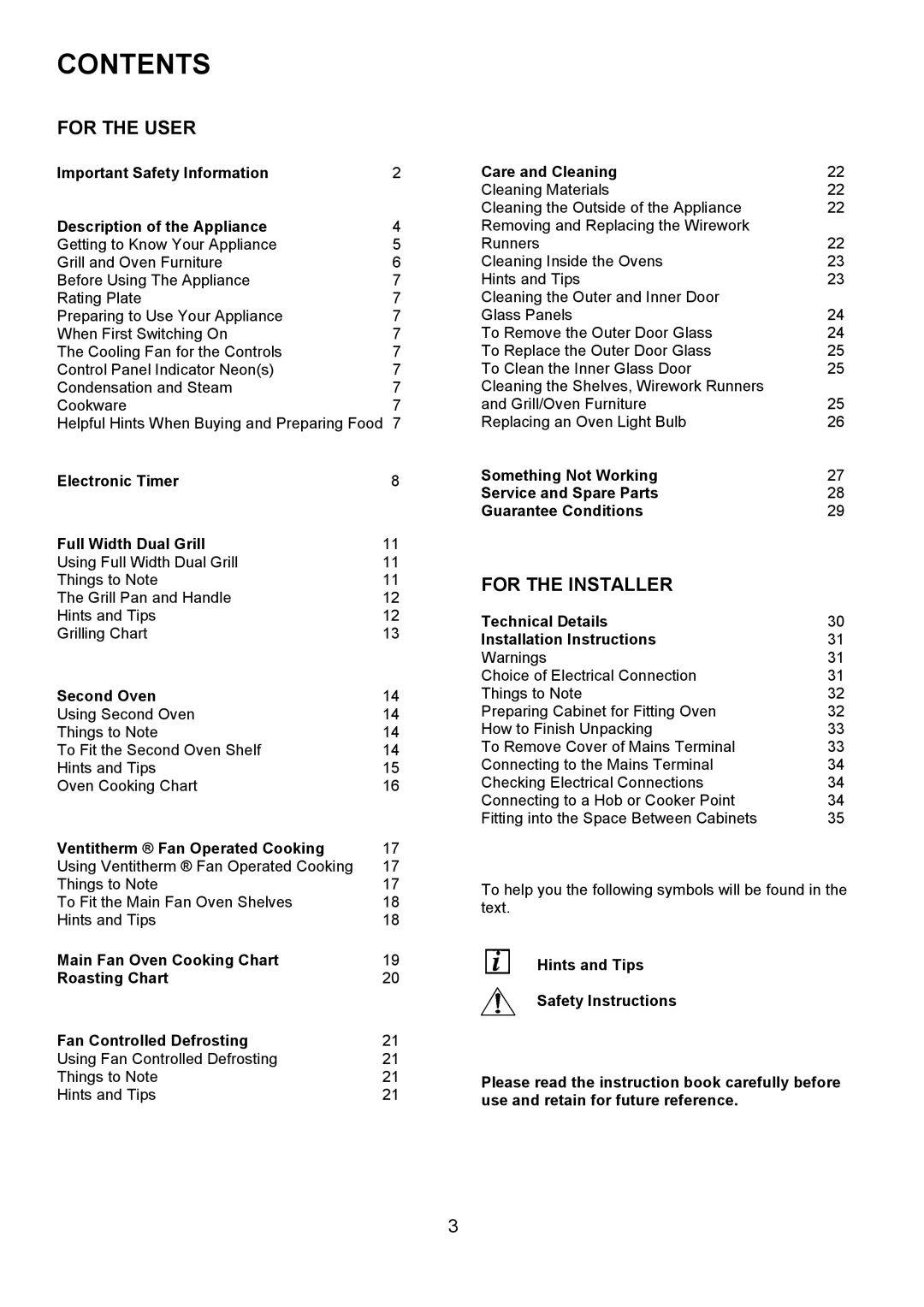 Electrolux U3100-4 manual Contents 