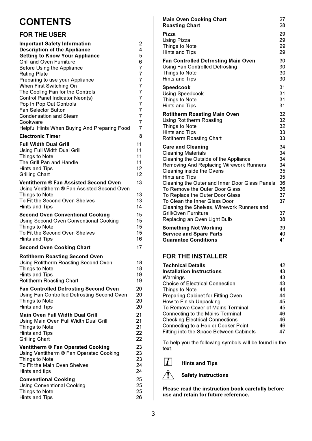 Electrolux U7101-4 operating instructions Contents 