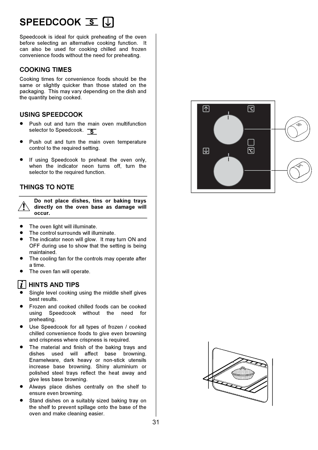 Electrolux U7101-4 operating instructions Using Speedcook 