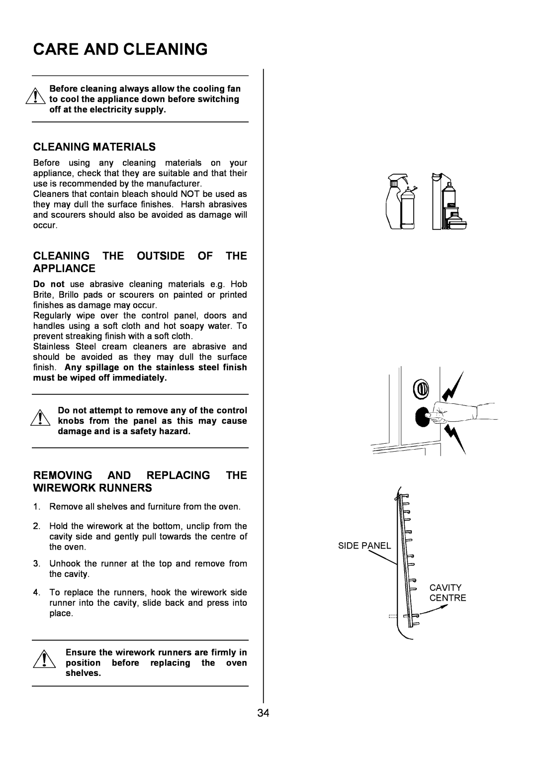 Electrolux U7101-4 operating instructions Care And Cleaning, Cleaning Materials, Cleaning The Outside Of The Appliance 
