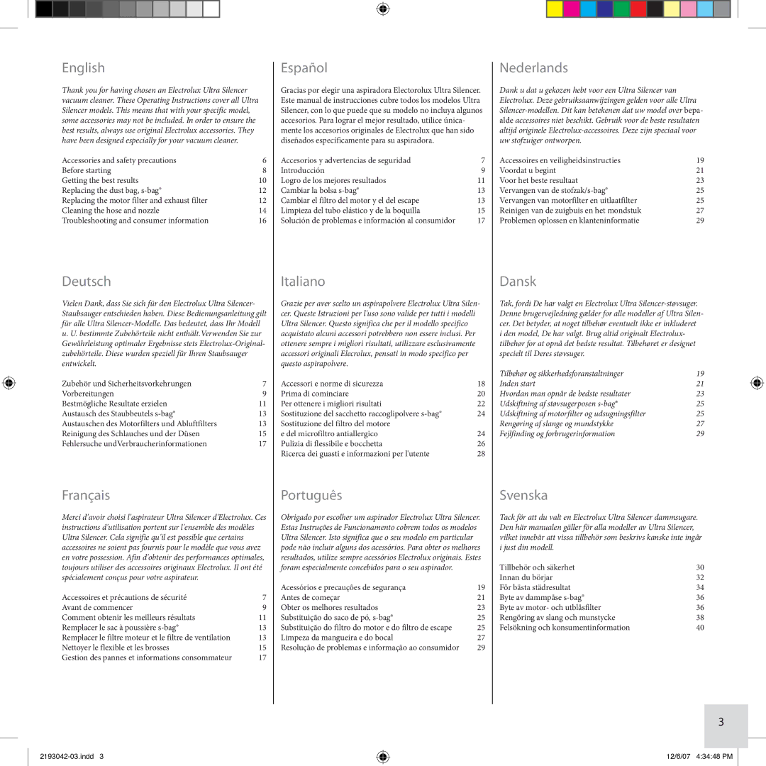 Electrolux Ultra Silencer manual English 