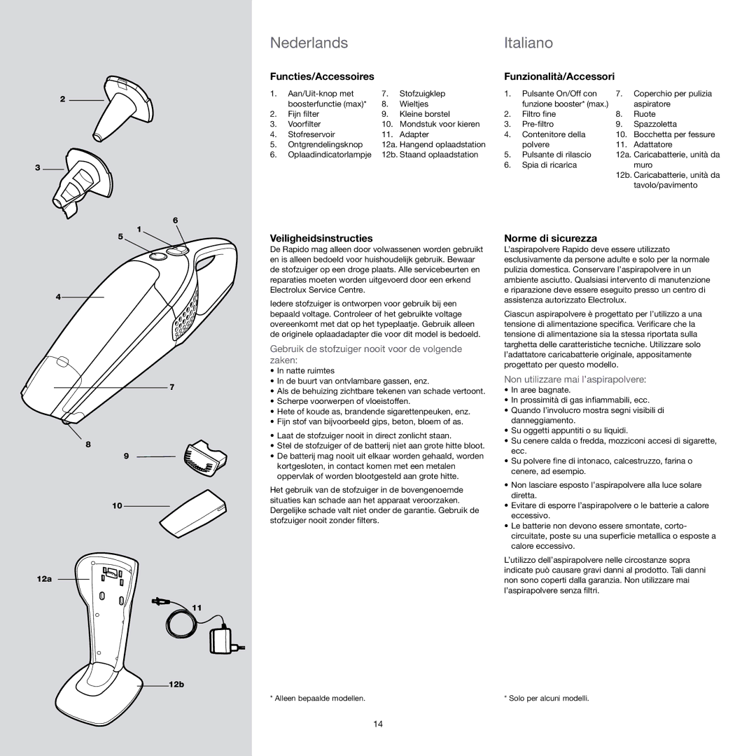 Electrolux Vacuum Cleaner manual Nederlands, Italiano 