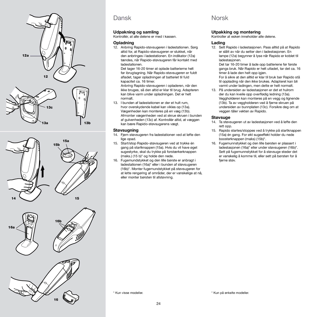 Electrolux Vacuum Cleaner manual Dansk Norsk 