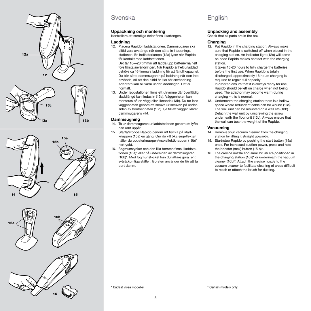 Electrolux Vacuum Cleaner manual Svenska 