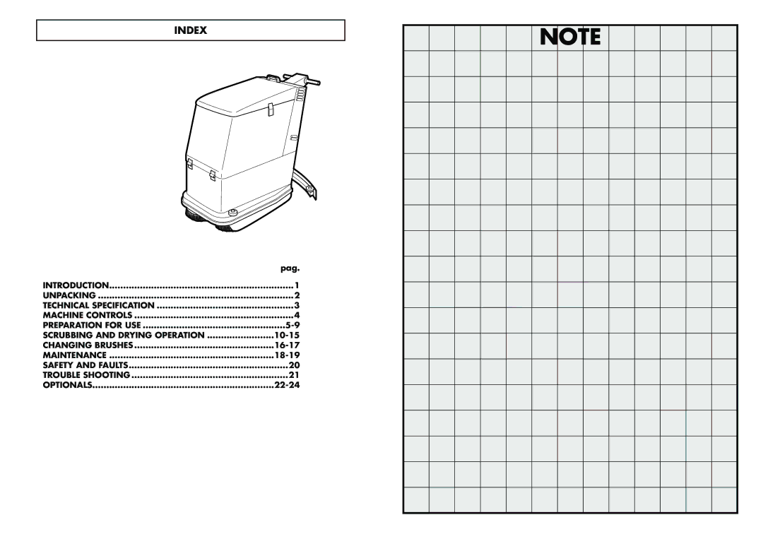 Electrolux W 345 B/M, W 375 B, W 365 B, W 355 B/M manual Index 