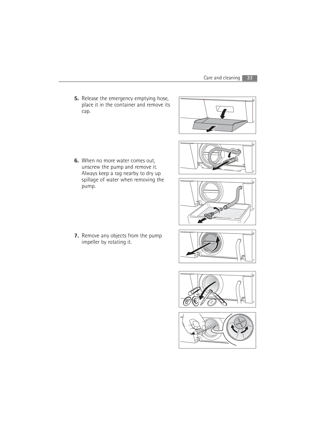 Electrolux WA SL1 E100 user manual Care and cleaning 