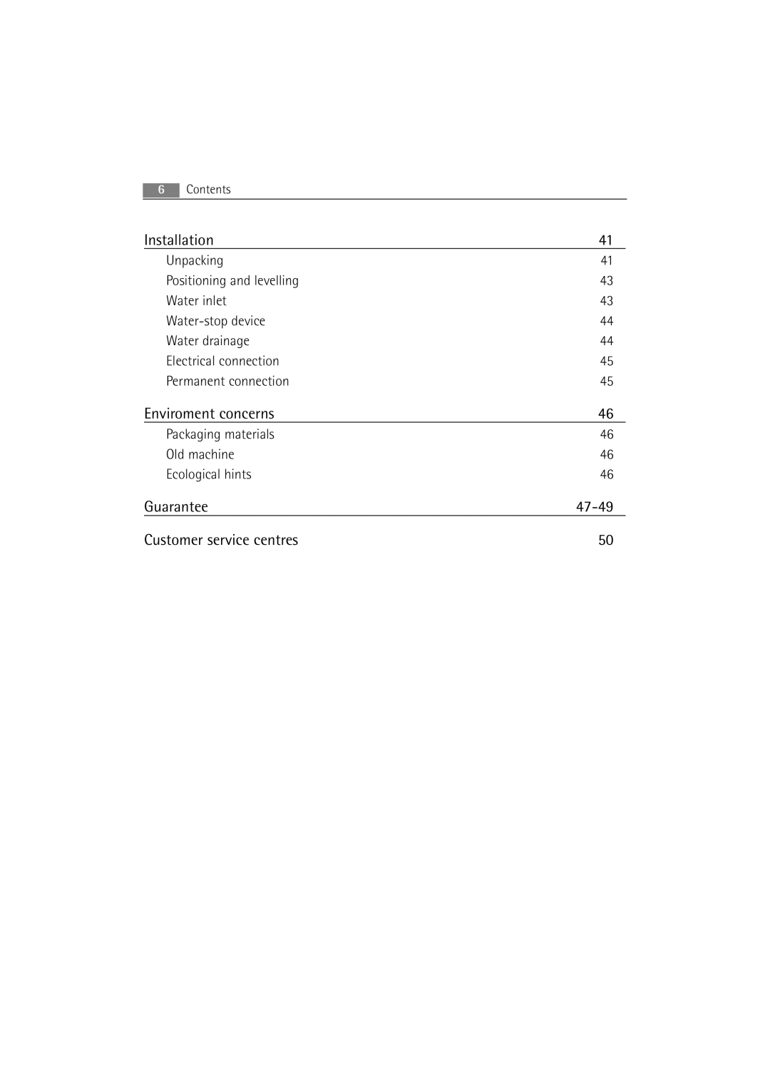 Electrolux WA SL1 E100 user manual Enviroment concerns 