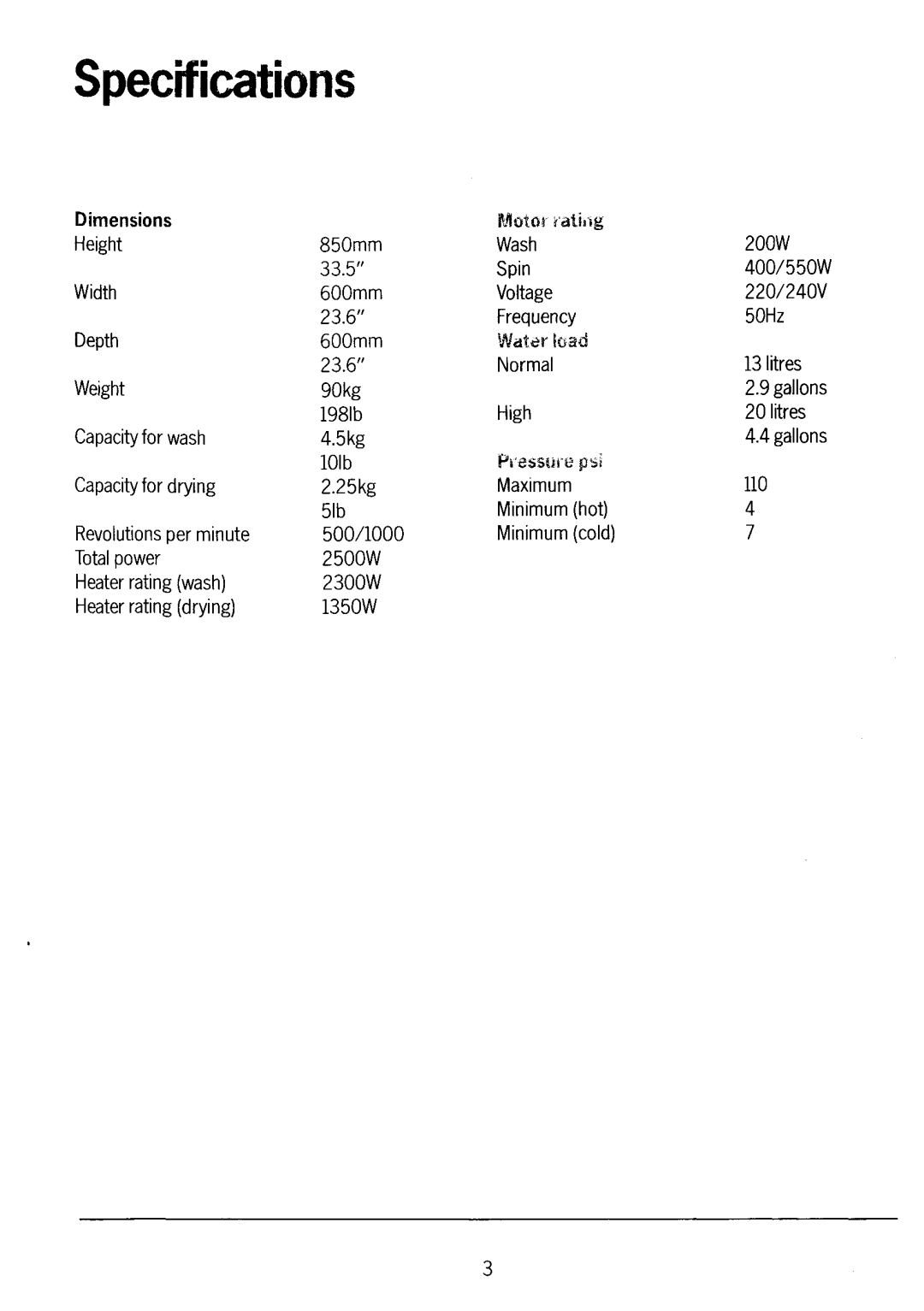 Electrolux WD1035 manual 