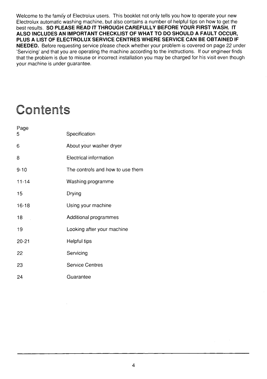 Electrolux WD1036 manual 