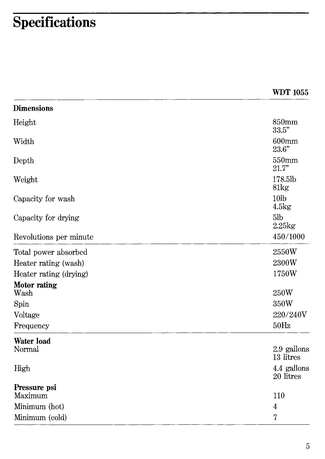 Electrolux WDT 1055 manual 