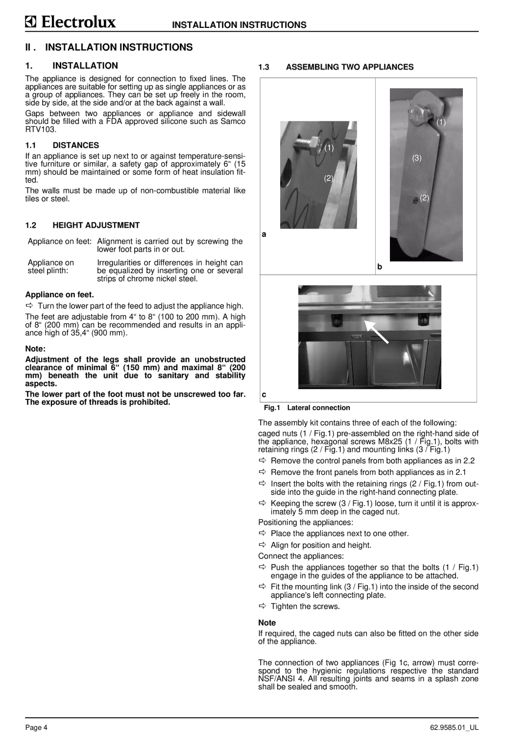 Electrolux WFWROFOOOO, WFXUOAOOOO, WFWUOFOOOO, WFXROAOOOO, WFXROFOOOO, WFXUOFOOOO, WFWUOAOOOO II . Installation Instructions 