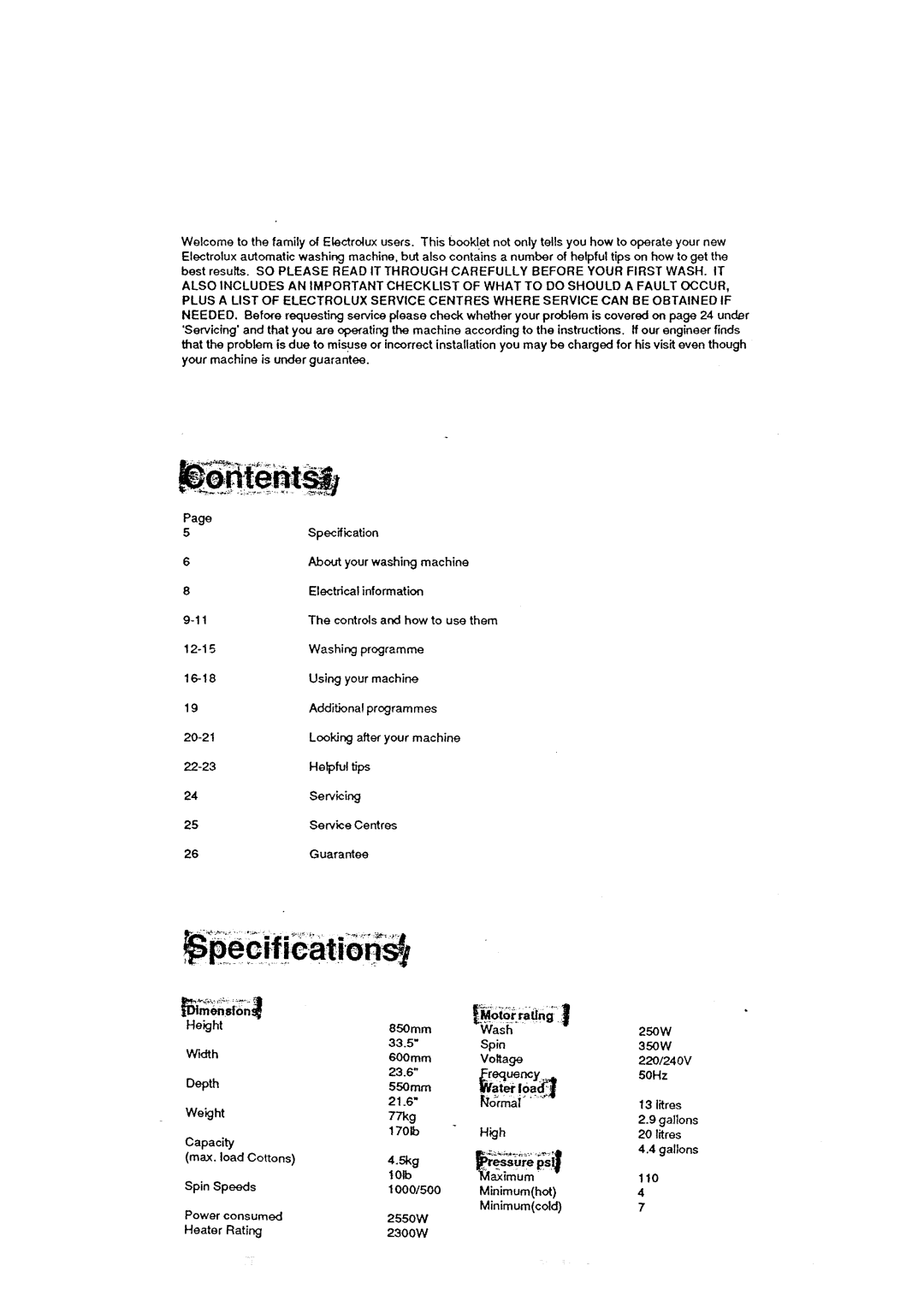 Electrolux WH1048 manual 