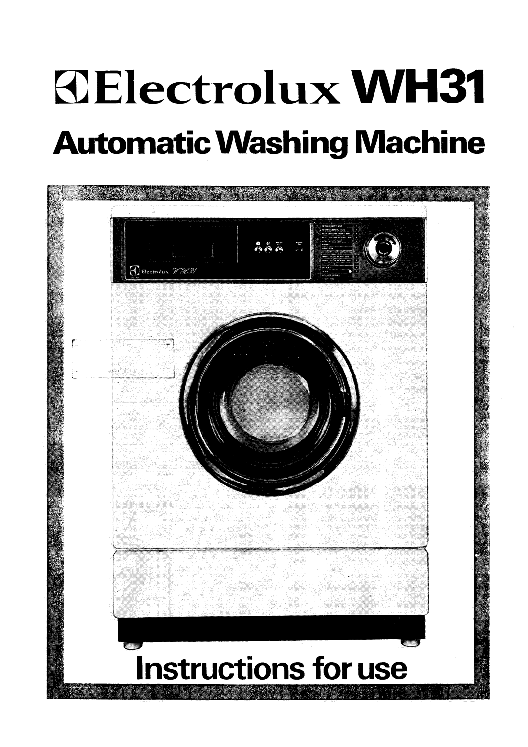 Electrolux WH31 manual 