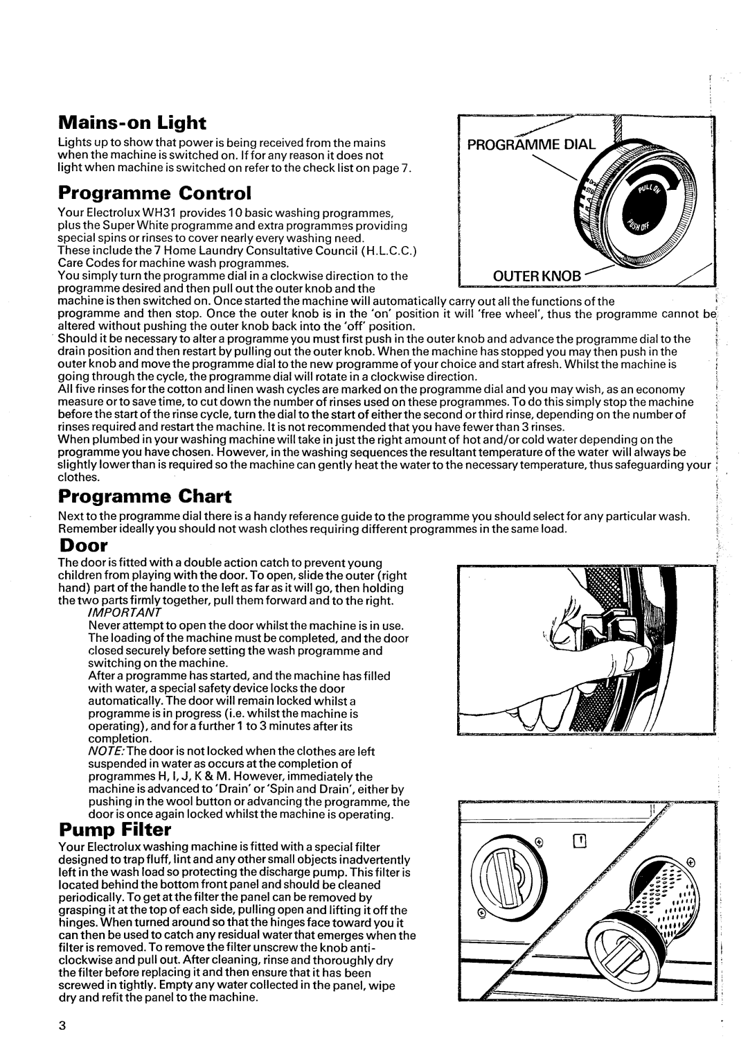 Electrolux WH31 manual 