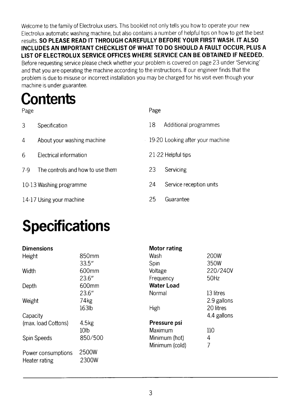 Electrolux WH828 manual 