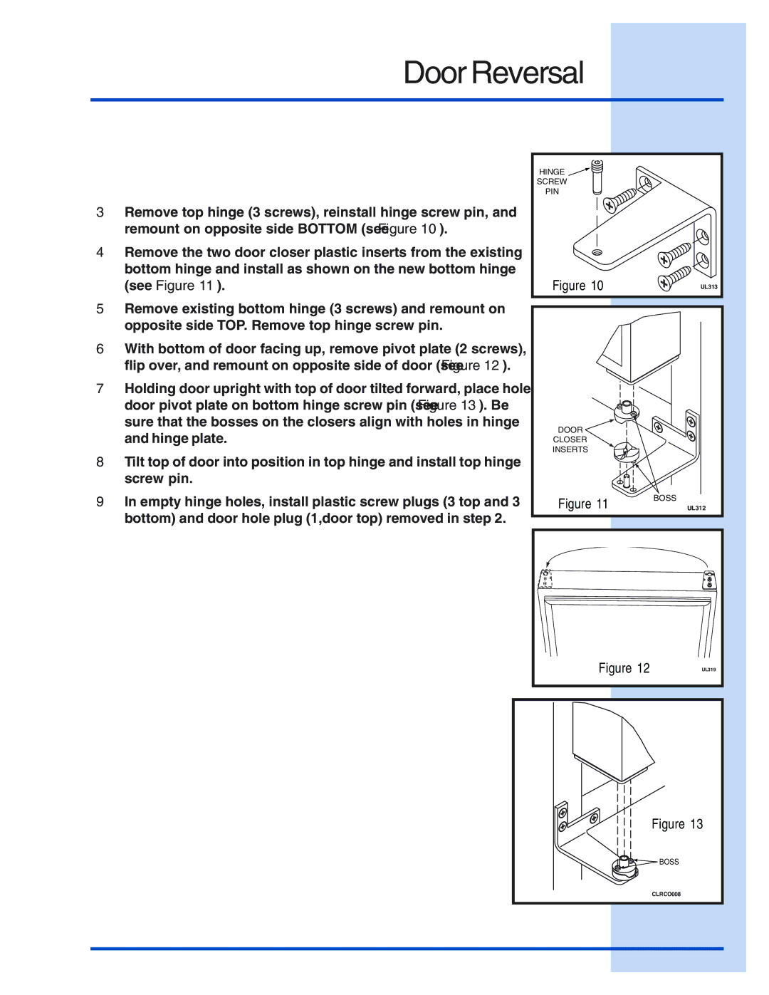 Electrolux Wine Cooler manual Hinge Screw PIN 