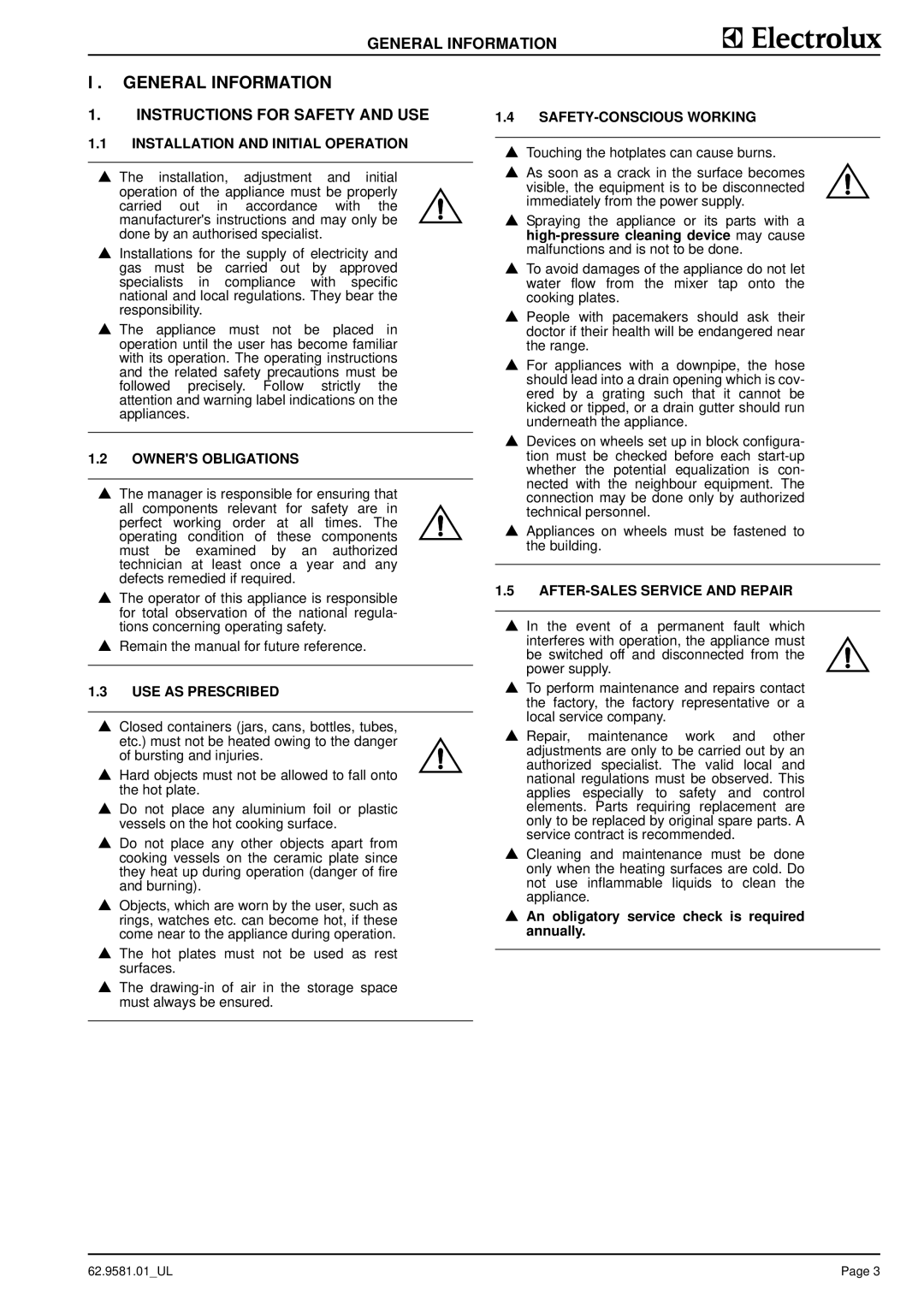 Electrolux WIXWABQQOO, WIWRABQOOO, WIXRAAQOOO, WIWWAFQQOO, WIWWABQQOO General Information, Instructions for Safety and USE 