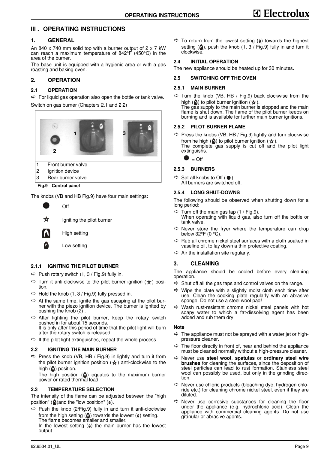 Electrolux WLGWAAOOOO, WLGWDAOOOO, WLGWDCOOOO, WLGWACOOOO, 584166 III . Operating Instructions, General, Operation, Cleaning 