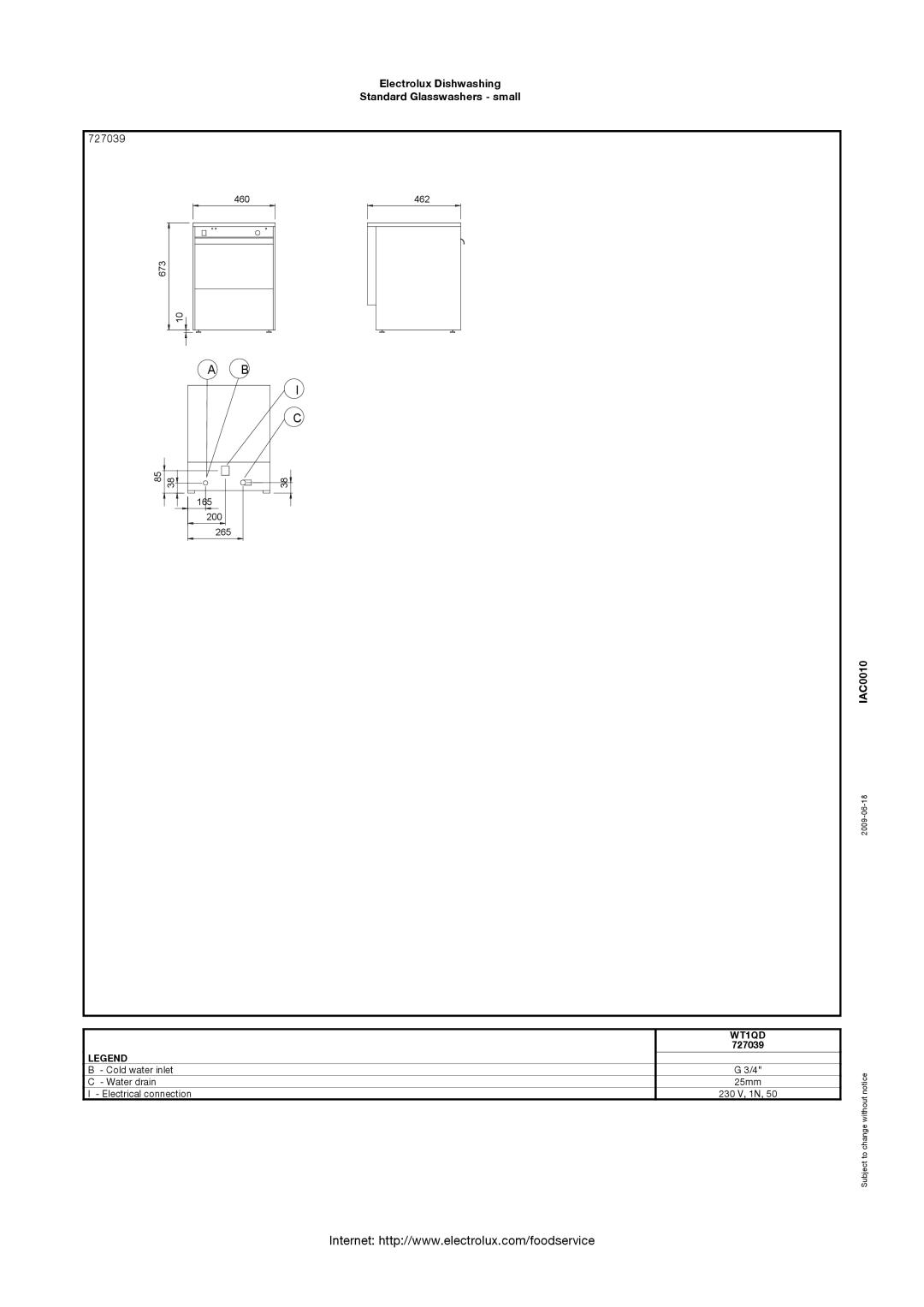 Electrolux 727040, WT1QDD, WT1CQ, 727034, 727038 manual 727039 