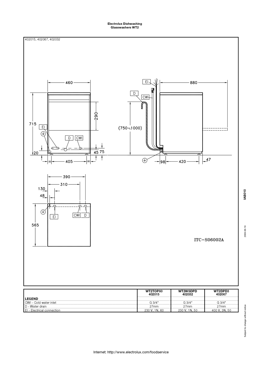 Electrolux manual WT2TOP60 WT2WSDPD WT2DPD3 