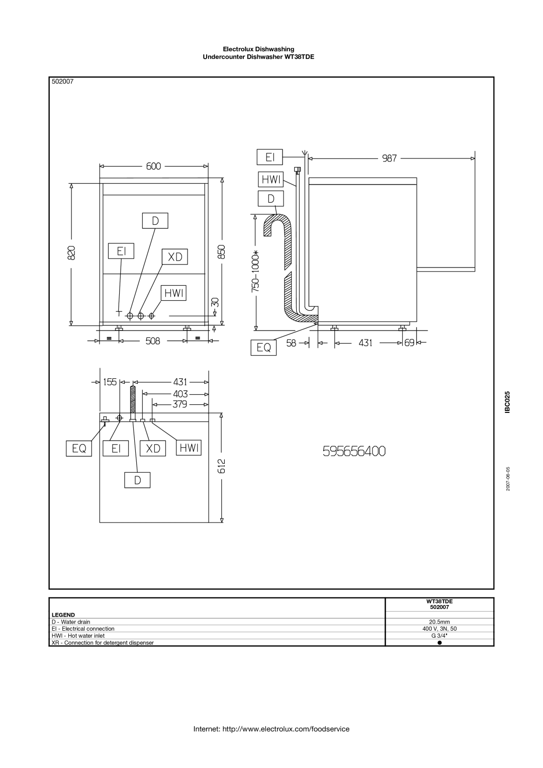 Electrolux WT38TDE manual 2007-06-05 