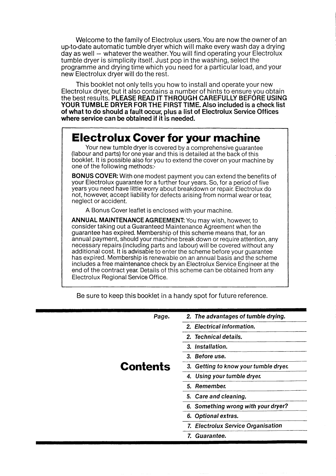 Electrolux WT40 manual 