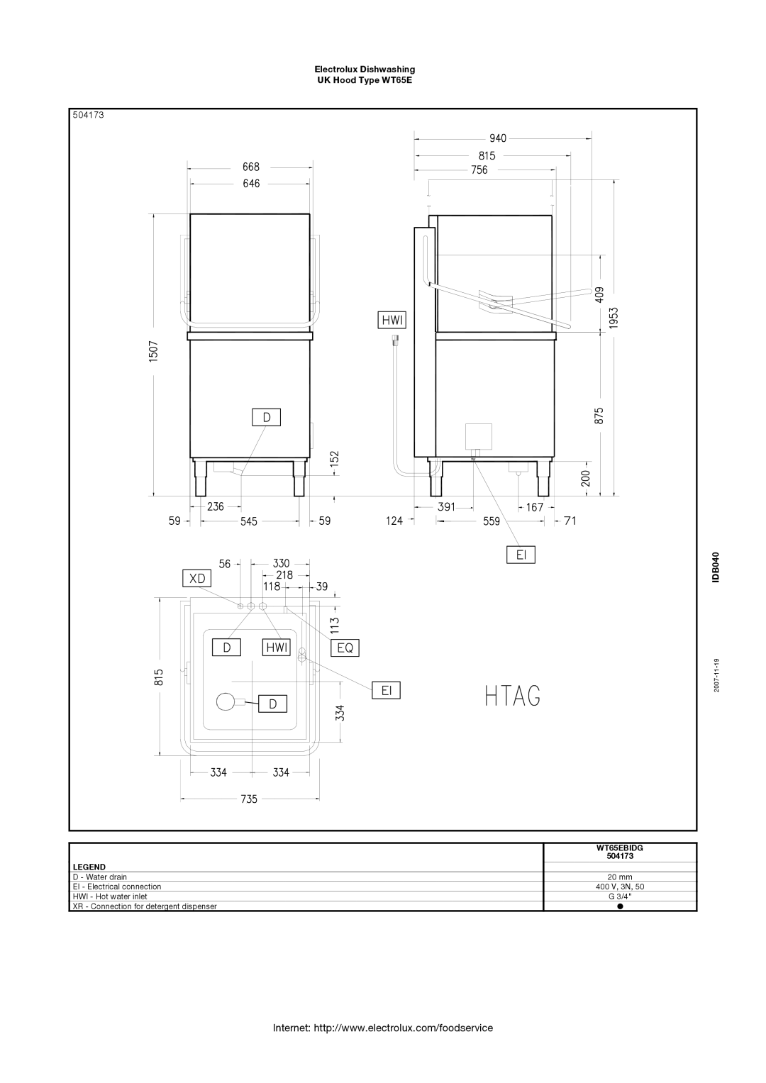 Electrolux WT65E manual 504173 