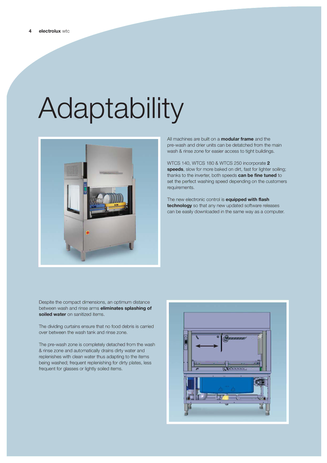 Electrolux WTCS180, WTCS140, WTCS250, WTCS90 manual Adaptability 