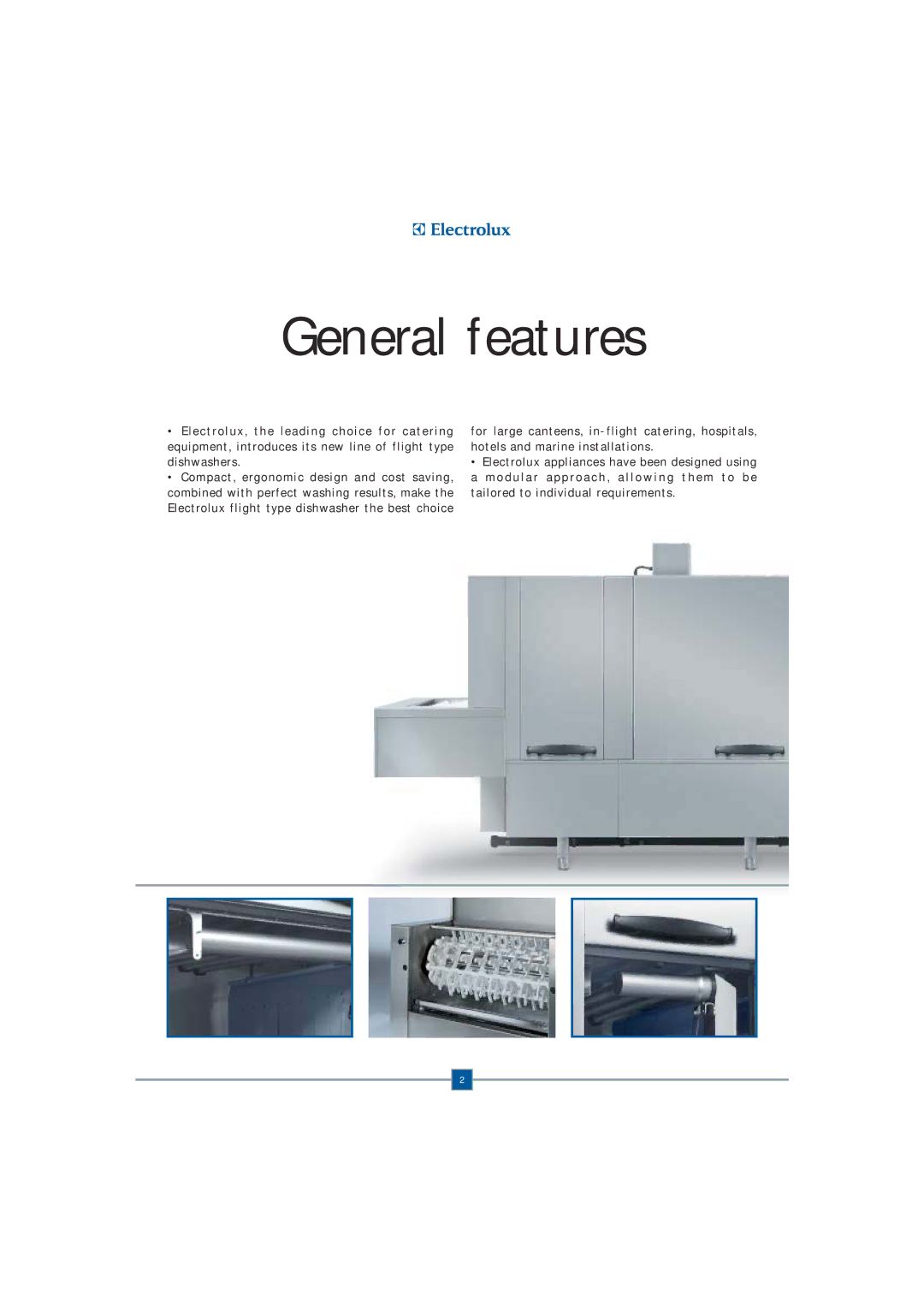 Electrolux WTF3H, WTF4H, WTF2H, WT730 TCW brochure General features 