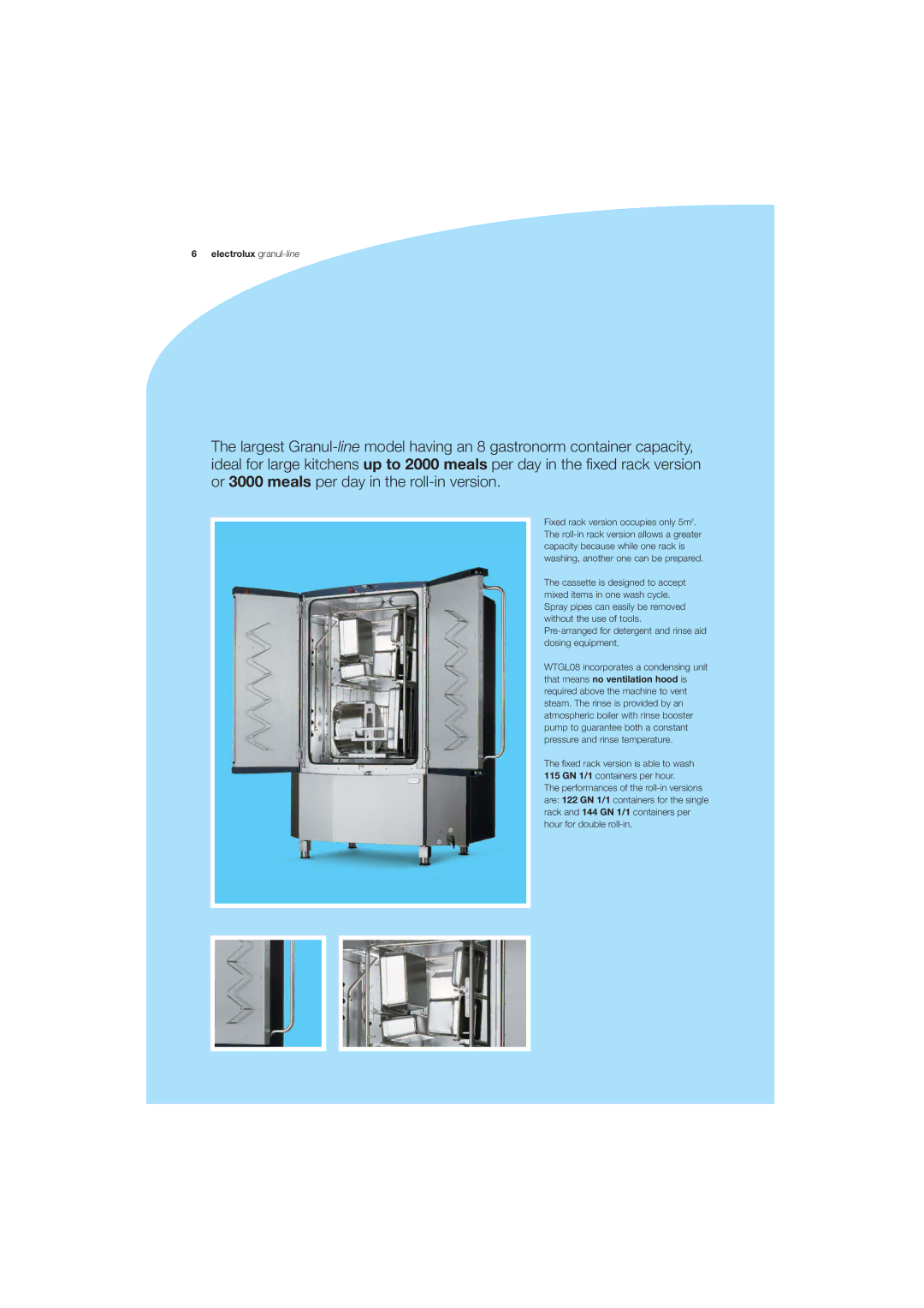 Electrolux WTGL04, WTGL05, WTGL08 manual Electrolux granul-line 