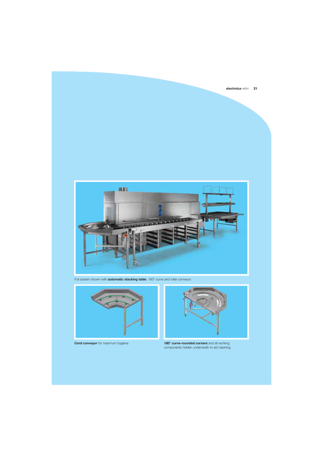 Electrolux WTM200, WTM250, WTM300, WTM165, WTM180 manual Components hidden underneath to aid cleaning 