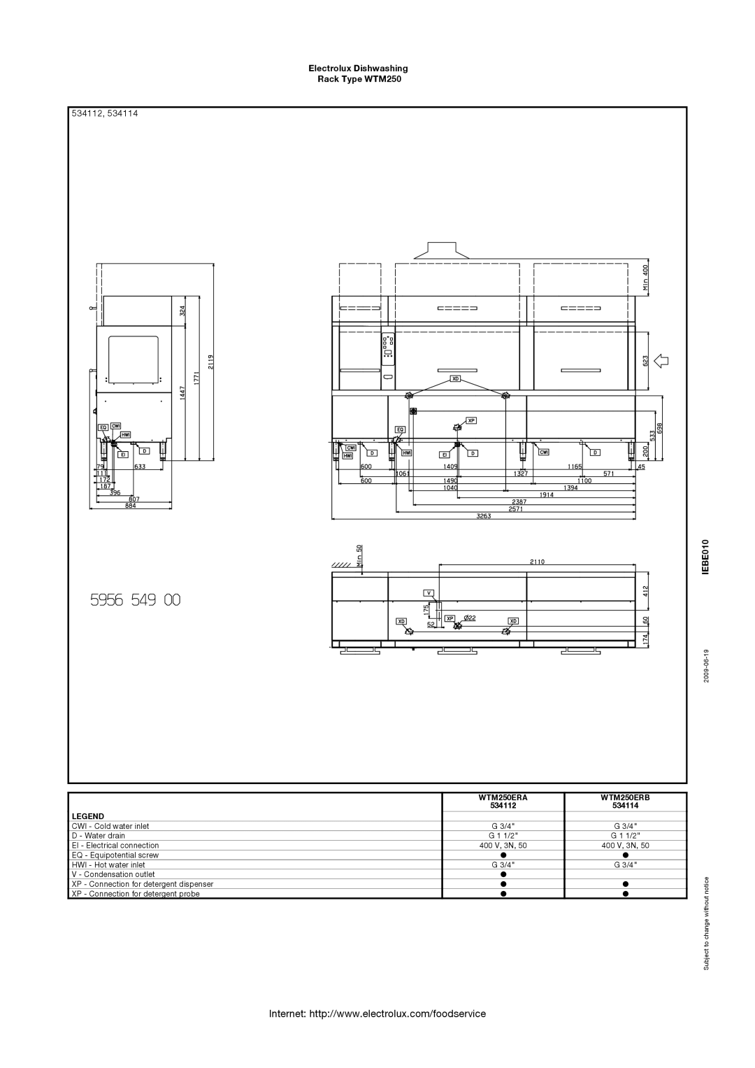 Electrolux WTM250ELB, WTM250SLA, WTM250ELA, WTM250SRA, 534113, 534133, 534132, 534115 WTM250ERA WTM250ERB, 534112 534114 