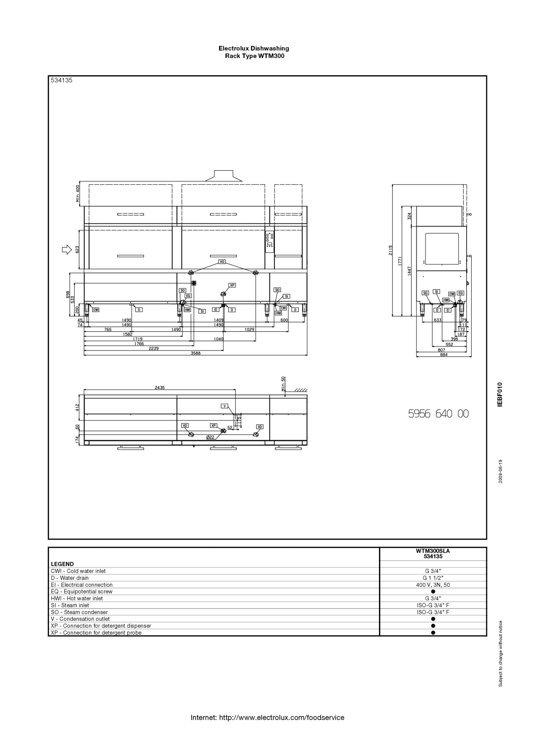 Electrolux 534134, WTM300ERA, WTM300ELA, WTM300SRA, WTM300ERB, WTM300ELB, 534116, 534119, 534117, 534118 manual 534135, WTM300SLA 