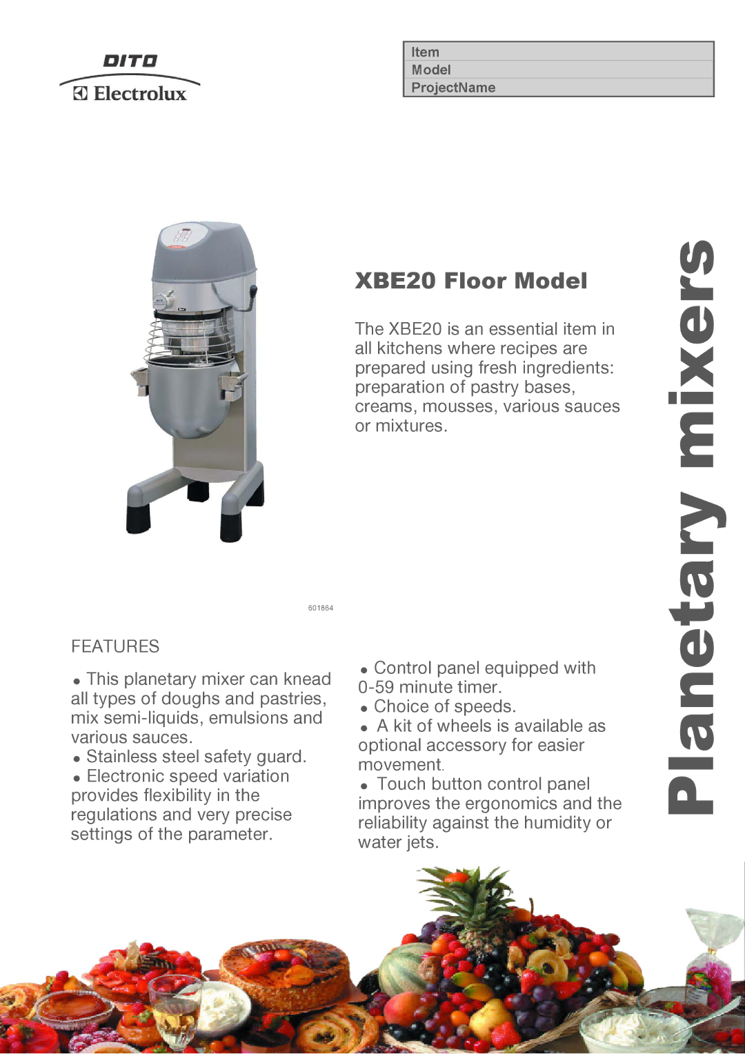 Electrolux XBE20, XBEF20ASX, XBEF20SX manual Mixers 