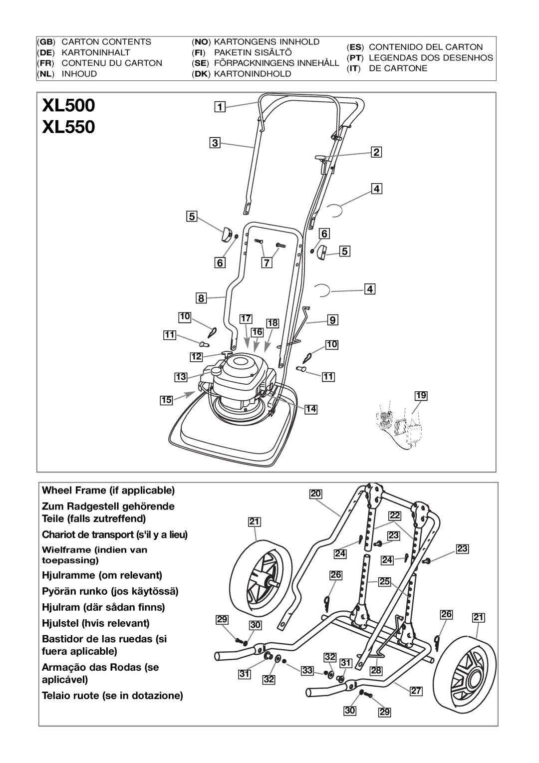 Electrolux manual XL500 XL550 