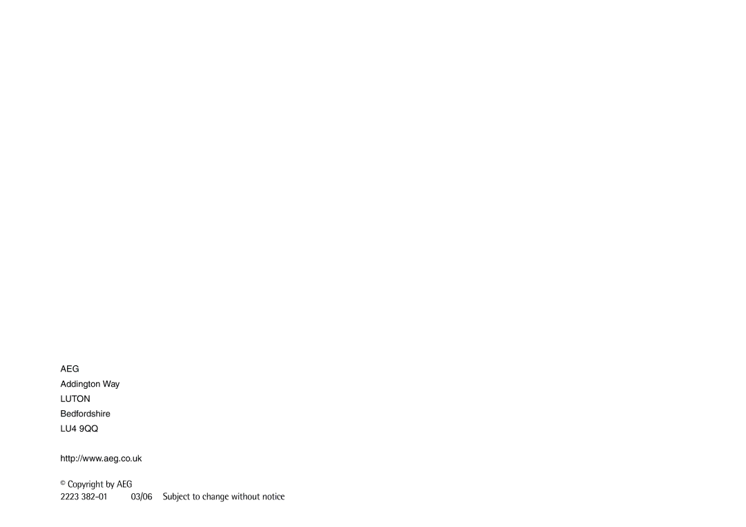 Electrolux Z 9 18 40-4 i manual Copyright by AEG 