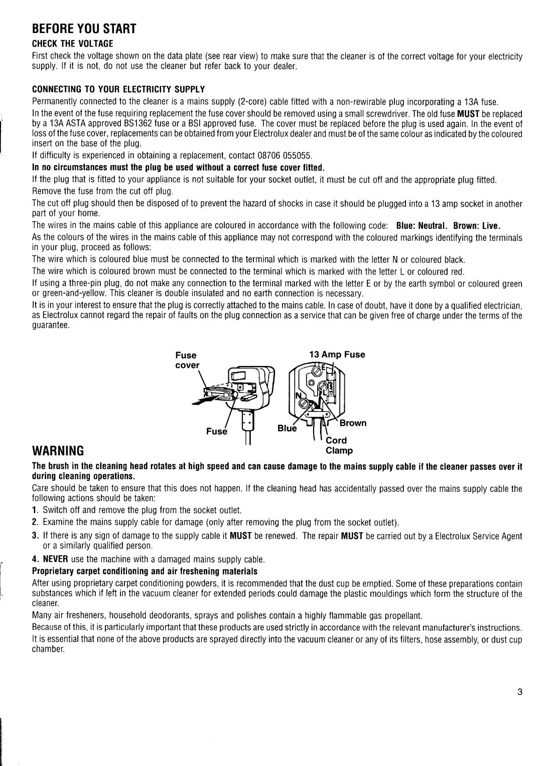 Electrolux Z1373, Z1498, Z1488, Z1379, Z1376 manual 