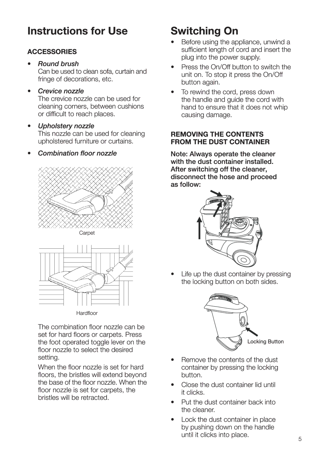 Electrolux Z1860, Z1850 manual 