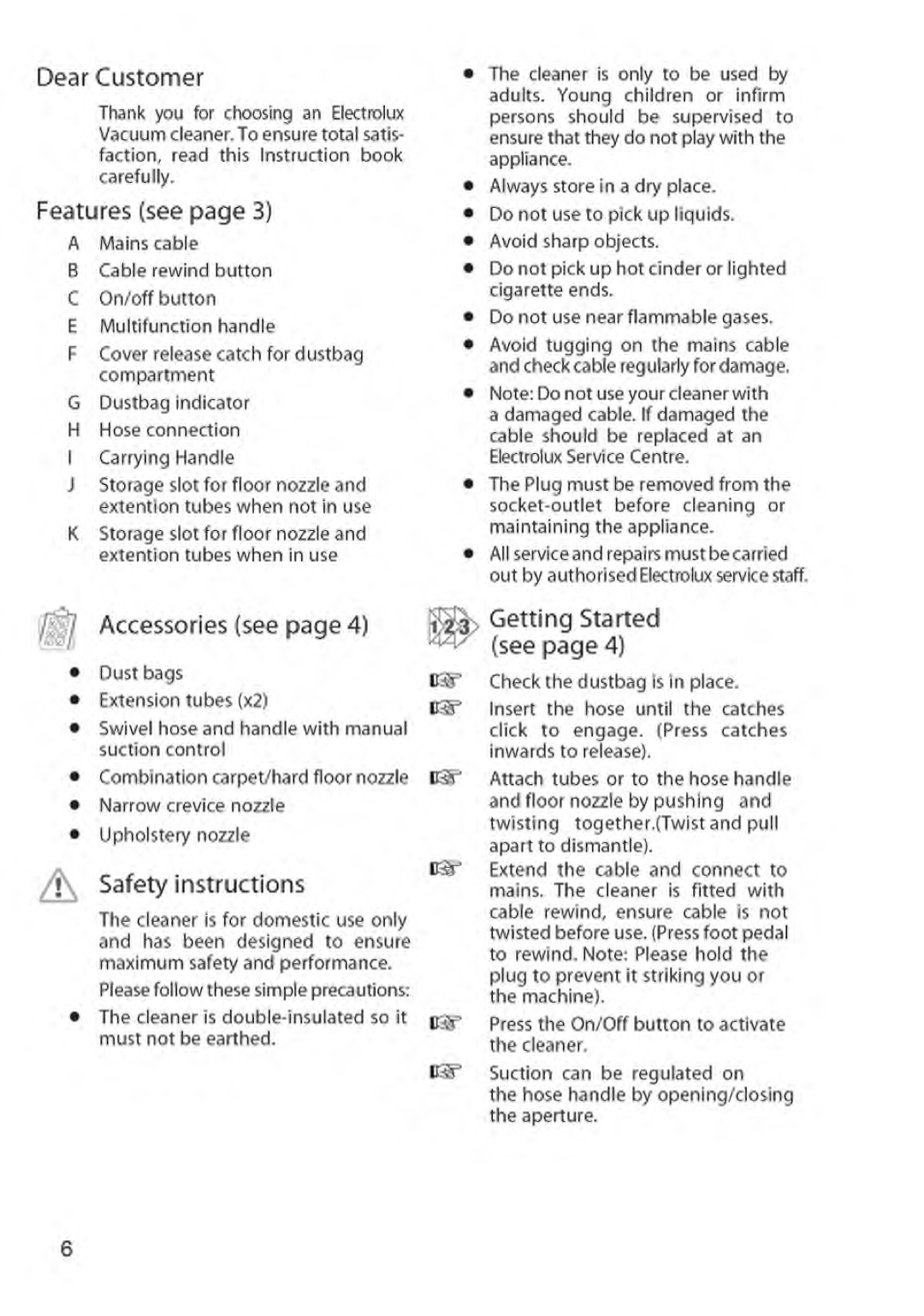 Electrolux Z209 manual 