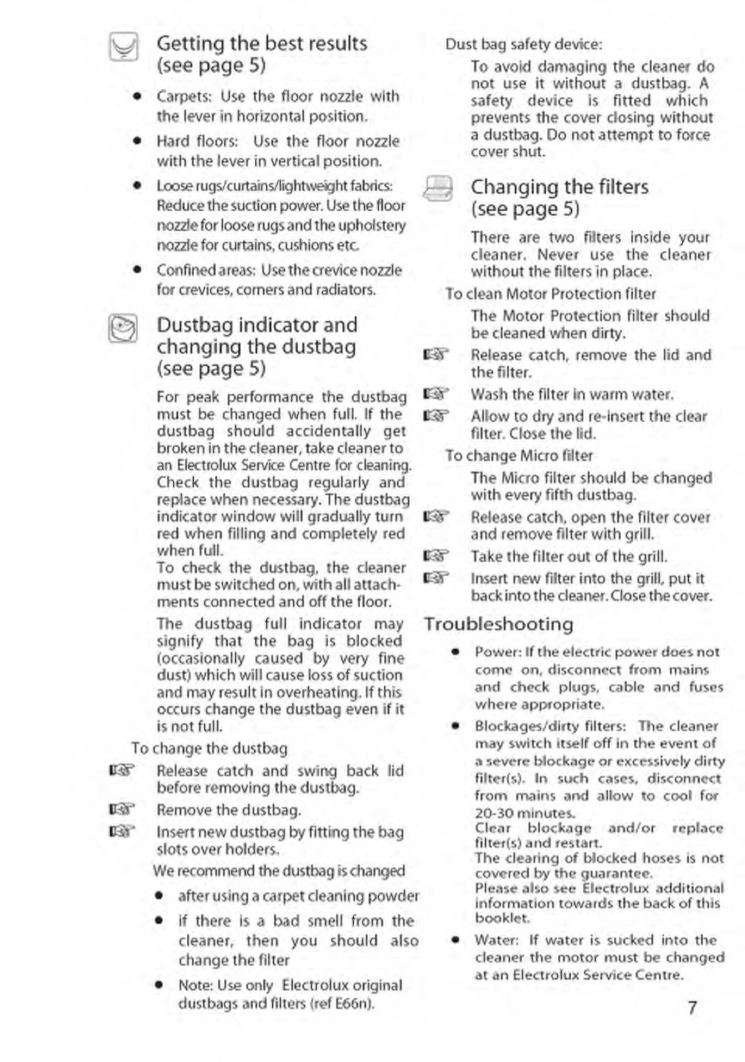 Electrolux Z209 manual 