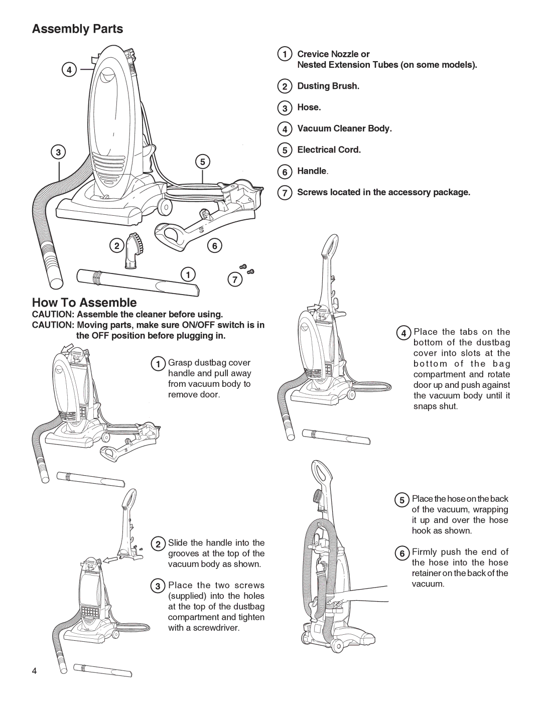 Electrolux Z2250 series manual Assembly Parts How To Assemble 