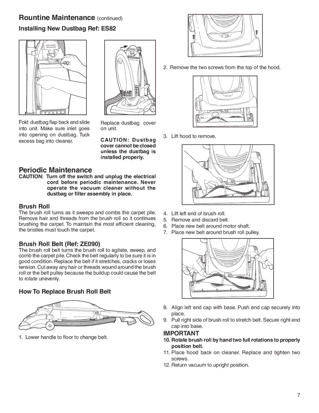 Electrolux Z2250 manual Rountine Maintenance, Periodic Maintenance 