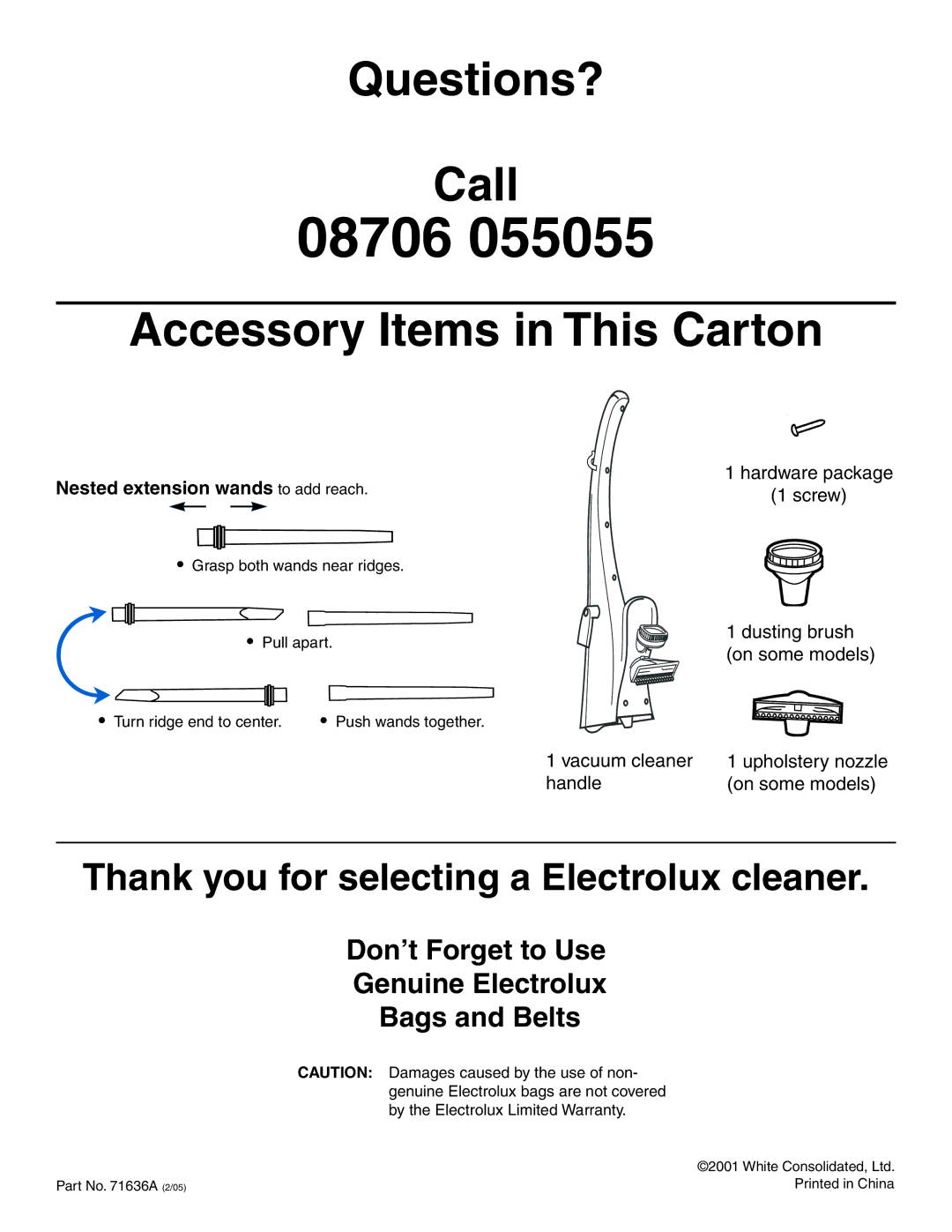 Electrolux Z2270-Z2290 Series manual 08706 