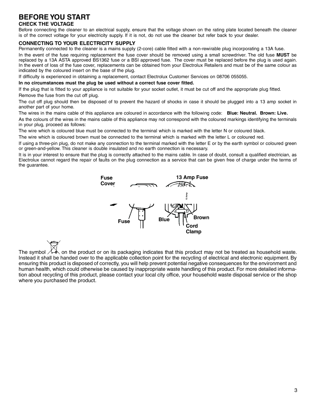 Electrolux Z2270-Z2290 Series manual Before YOU Start, Check the Voltage, Connecting to Your Electricity Supply 