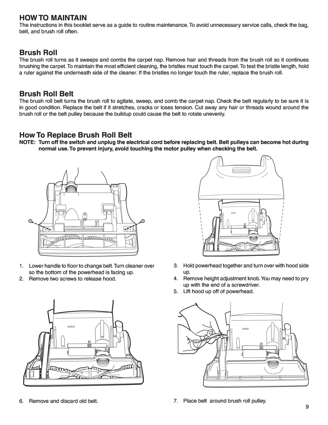 Electrolux Z2270-Z2290 Series manual How To Maintain, How To Replace Brush Roll Belt 