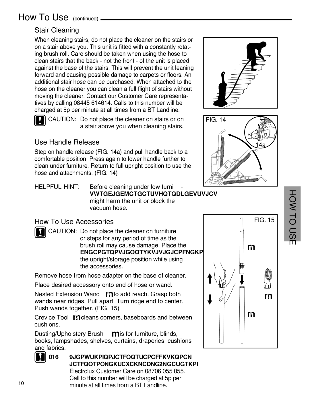 Electrolux Z4700 Series manual Stair Cleaning, Use Handle Release, How To Use Accessories 