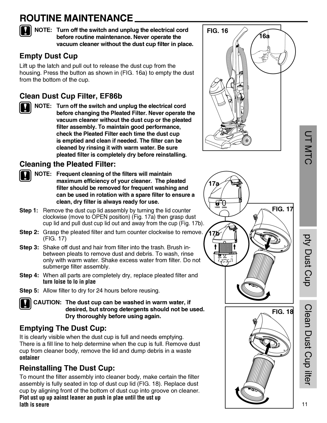 Electrolux Z4700 Series manual Routine Maintenance 