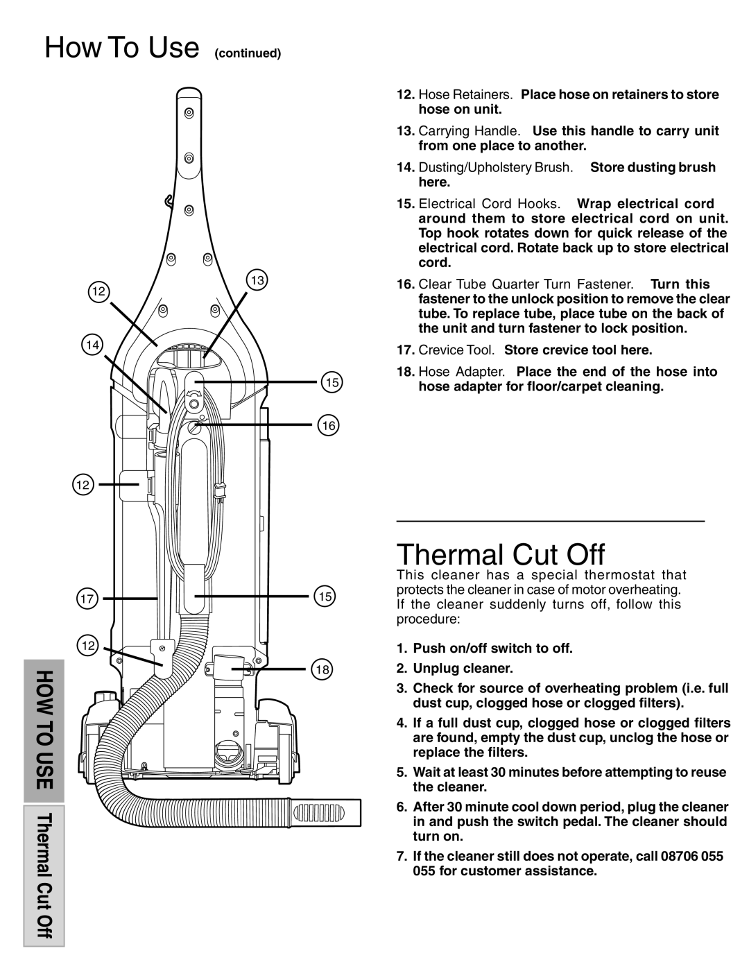 Electrolux Z5600 Series manual Thermal Cut Off 