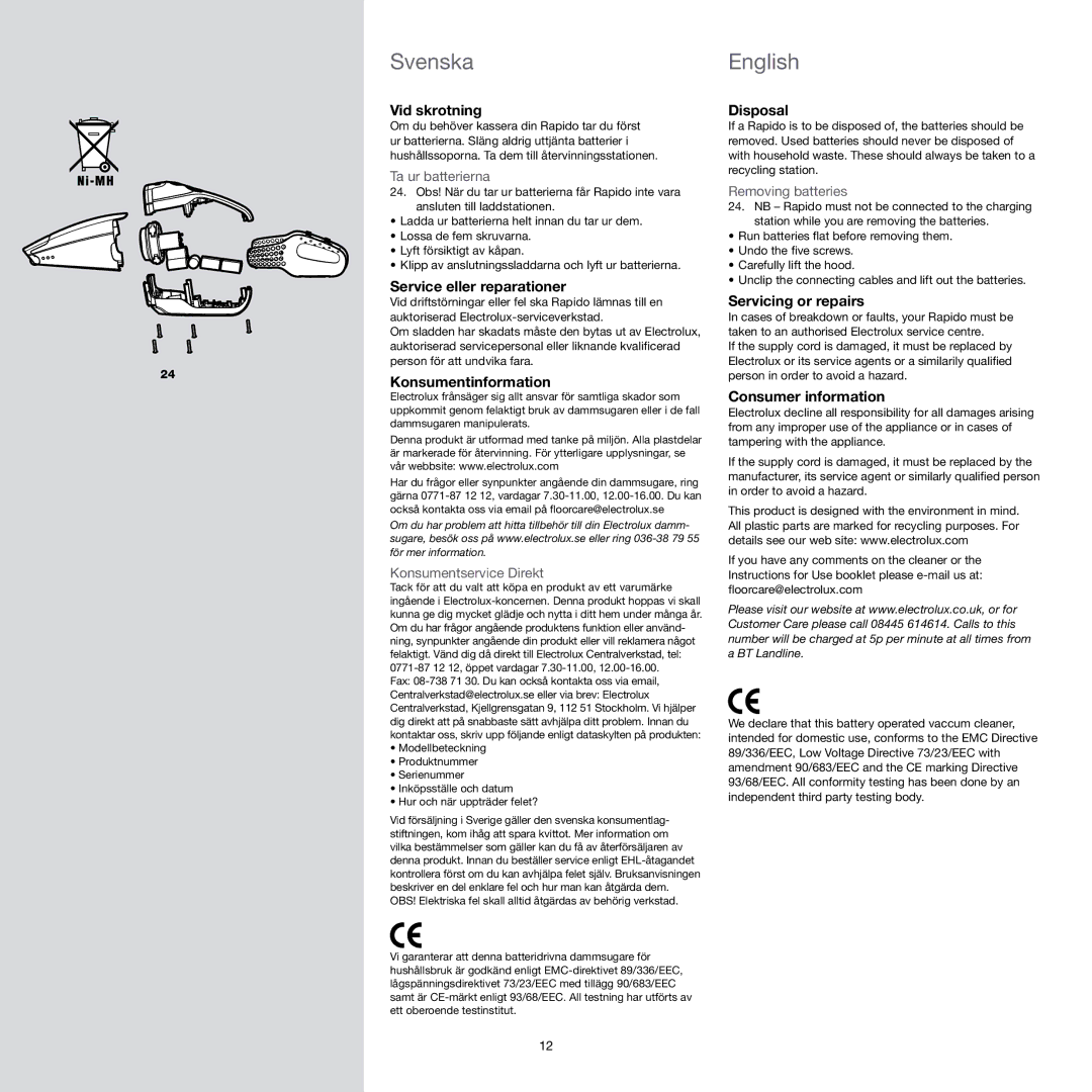 Electrolux ZB403-2-rev4 manual SvenskaEnglish 